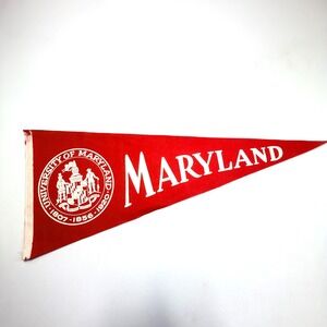 University of Maryland Vintage Felt Pennant Red College Dorm Wall Decor 30"